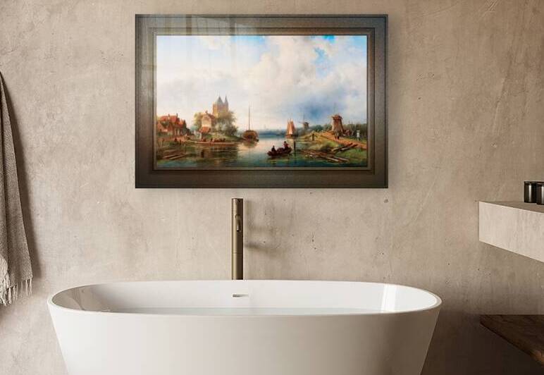 A Vast River Landscape With Windmills by Charles Leickert Remastered Xzendor7 Classical Fine Art Old Masters Reproductions by xzendor7
