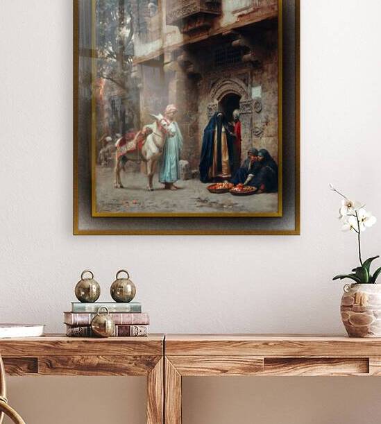 Femmes Arabes Devant Une Porte by Frederick Arthur Bridgman Remastered Xzendor7 Classical Fine Art Old Masters Reproductions by xzendor7