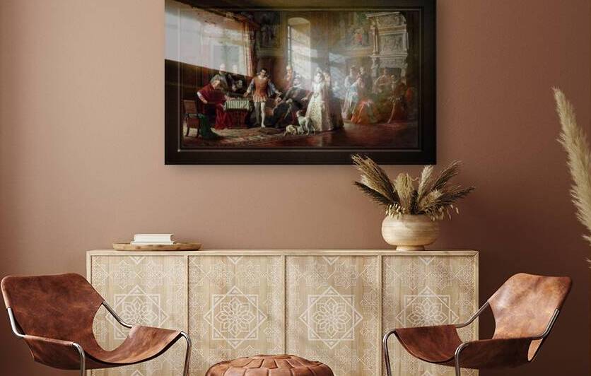 Leonardo da Cutro and Ruy Lopez Play Chess at the Spanish Court by Luigi Mussini Remastered Xzendor7 Classical Fine Art Old Masters Reproductions by xzendor7