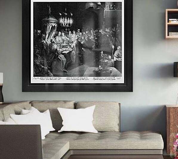Belshazzars Feast by Dutch Engraver Jan Muller Remastered Xzendor7 Classical Fine Art Old Masters Reproductions by xzendor7
