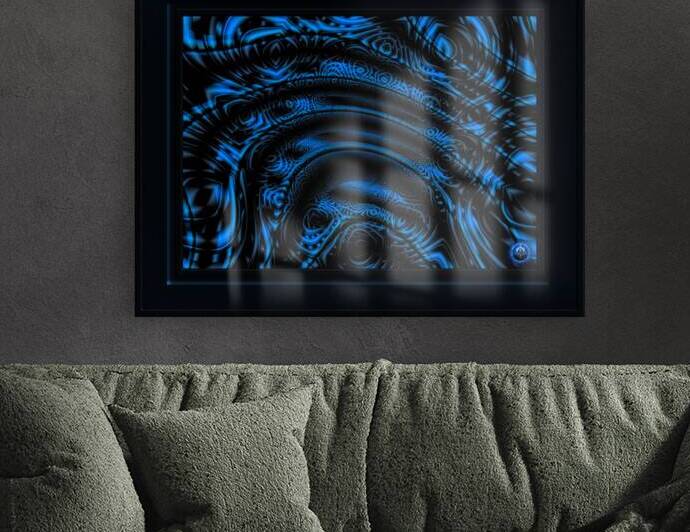 Contours Of Form Blue Black Metallic Loops Abstract Geometric Art by Xzendor7 by xzendor7