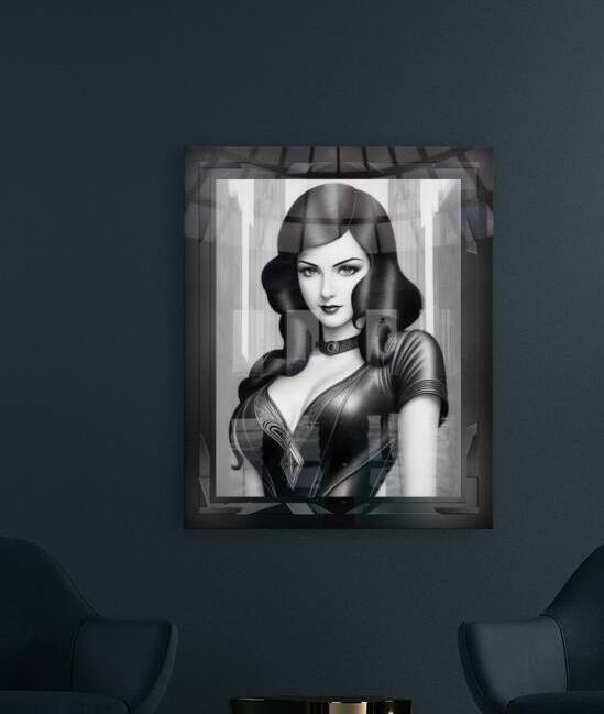 Sexy Art Deco Illustration Of A Captivating Alluring And Beautiful Woman AI Concept Art by Xzendor7 by xzendor7