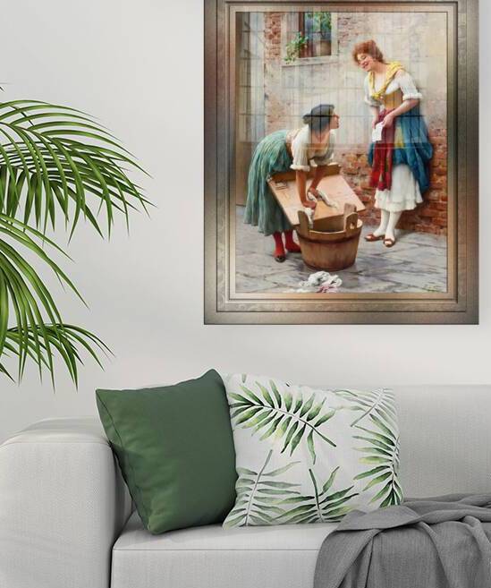 Sharing The News by Eugen von Blaas Remastered Xzendor7 Classical Fine Art Old Masters Reproductions by xzendor7