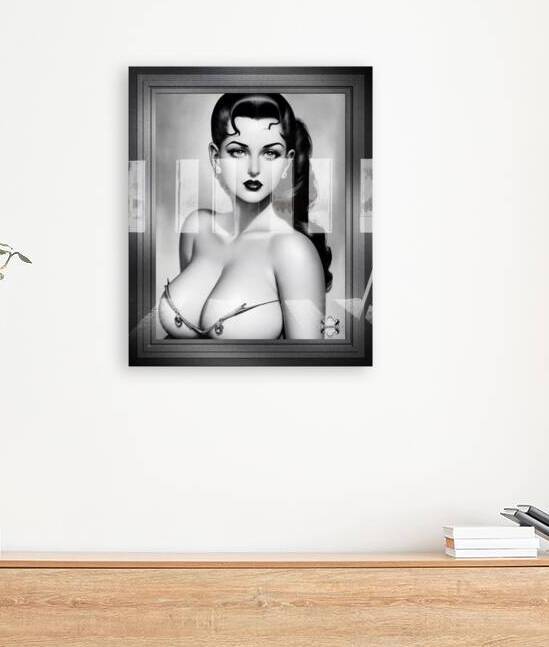 A Gorgeous Sultry 1930s Fantasy Pinup Girl Glamour AI Concept Art Portrait by Xzendor7 by xzendor7