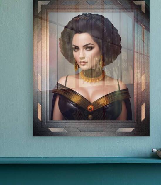 Maquenestavia In An Evening Dress Golden Age Sci-Fi Captivating AI Concept Art by Xzendor7 by xzendor7