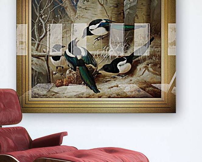 Magpies Round A Dead Female Capercaillie by Ferdinand von Wright Remastered Xzendor7 Classical Fine Art Old Masters Reproductions by xzendor7