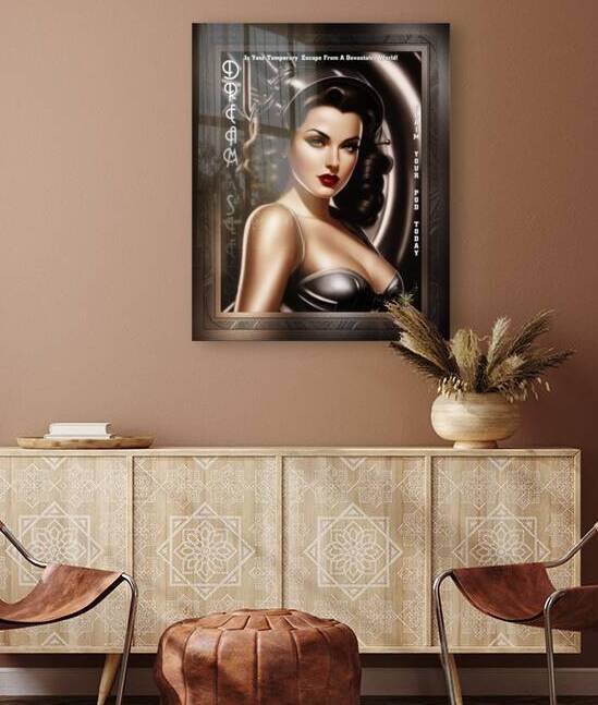 Girl In Tech - The Dream Sleep Trap AI Concept Art Alluring Beauty Portrait by Xzendor7 by xzendor7