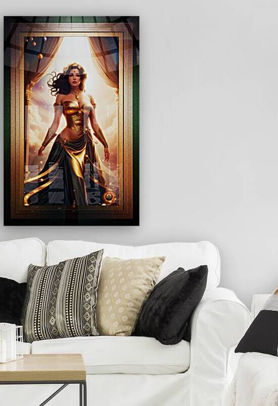 Portrait Of Vilizania The Grecian Goddess Of Gold Beautiful AI Concept Art Portrait by Xzendor7 by xzendor7