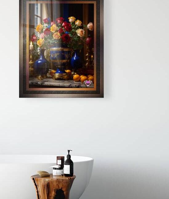 Still Life Of A Bouquet Of Multi-Colored Roses Captivating AI Concept Art by Xzendor7 by xzendor7