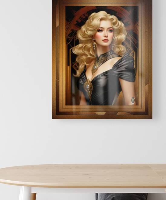 Blonde Bombshell Art Nouveau Renaissance Woman Captivation AI Concept Art Portrait by Xzendor7 by xzendor7