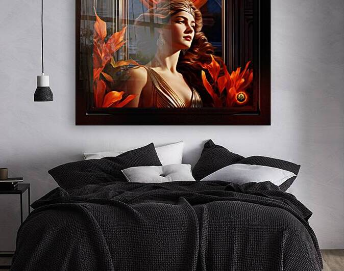 Goddess Of The Sun Art Deco Romantic Glamour Alluring AI Concept Art Portrait by Xzendor7 by xzendor7