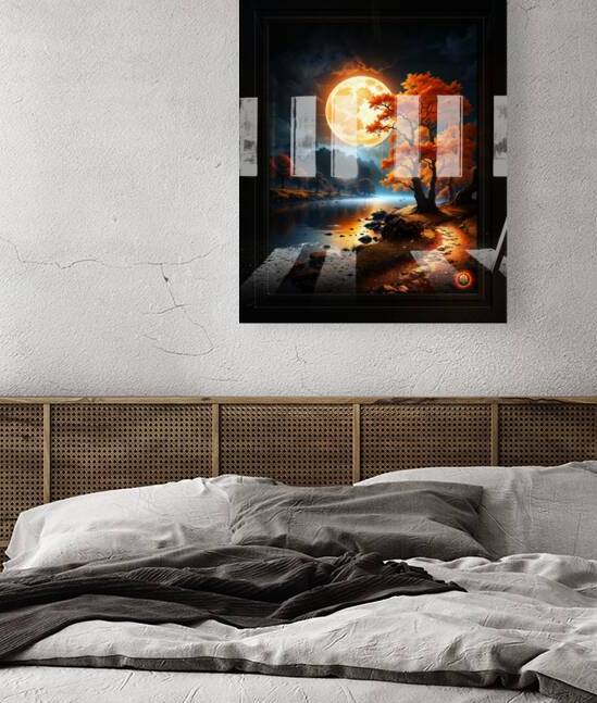 The Enchanted Realm Of The Orange Moon Captivating AI Concept Art by Xzendor7 by xzendor7