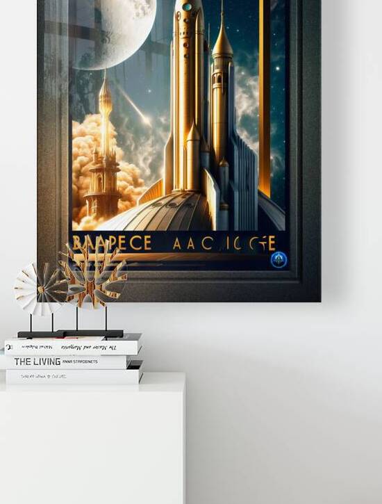 Take An Adventurous Journey To The Moon AI Concept Art by Xzendor7 Vintage Art Poster by xzendor7