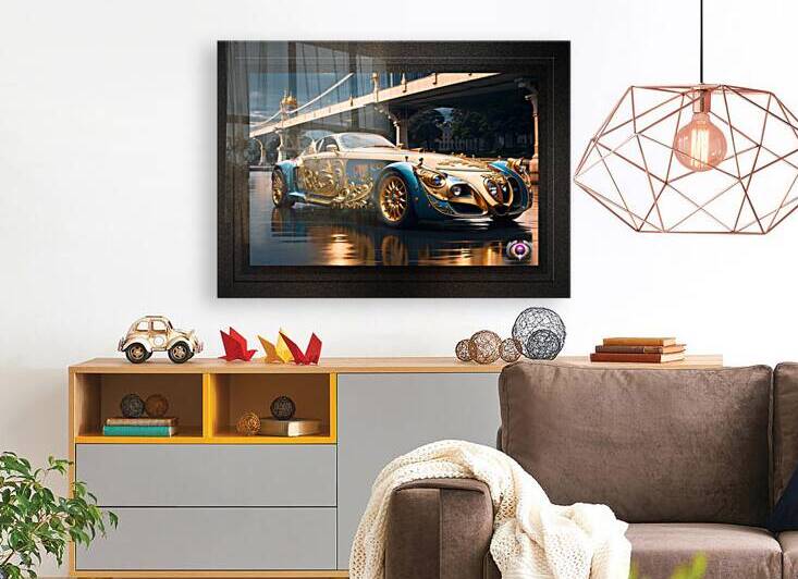 Palasia XJ-47R Baroque Nouveau Golden Blue Sports Coupe AI Automotive Concept Art by Xzendor7 by xzendor7