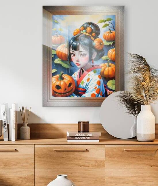 Yayoi Kusama Pumpkin Geisha Girl Adorable AI Concept Art by Xzendor7 by xzendor7