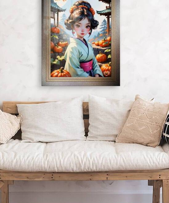 Yami Kawaii Pumpkin Geisha Girl Cute AI Concept Art by Xzendor7 by xzendor7