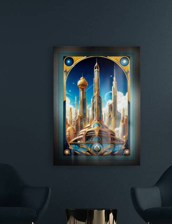 Orbison Metropolis Travel Poster Art Sci-Fi Fantasy AI Concept Creation by Xzendor7 by xzendor7