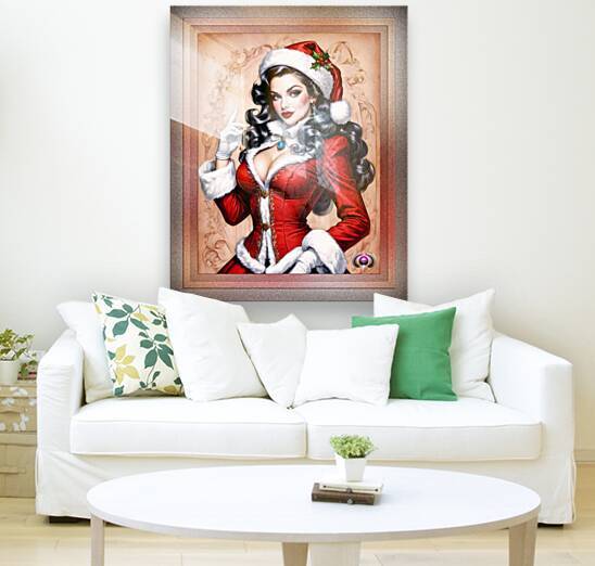 Santas Beautiful Pin Up Holiday Christmas Helper AI Concept Art Portrait by Xzendor7 by xzendor7