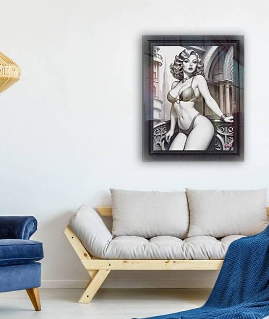 Sophia Retro Age Pin Up Girl Stunning Portrait Illustration AI Concept Art by Xzendor7 by xzendor7