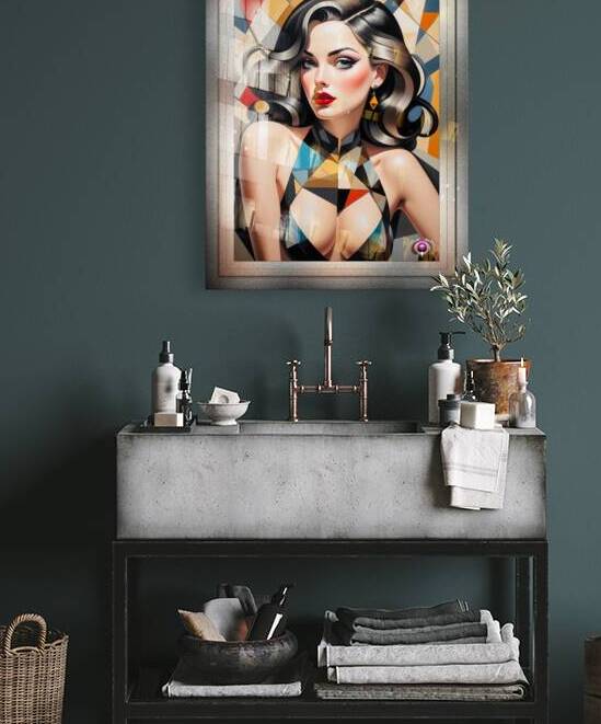 Caught In The Angles Cubism Captivating Portrait AI Concept Art by Xzendor7 by xzendor7