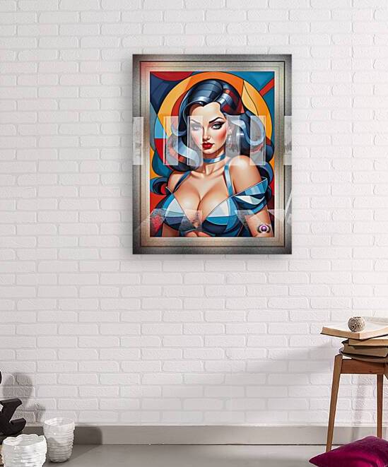A Captured Geometric Pin Up Cubism Captivating Portrait AI Concept Art by Xzendor7 by xzendor7