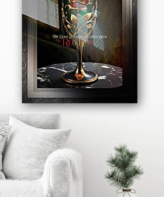 The Gold Standard In Green Beer Red Rose AI Concept Beer Poster Art by Xzendor7 by xzendor7