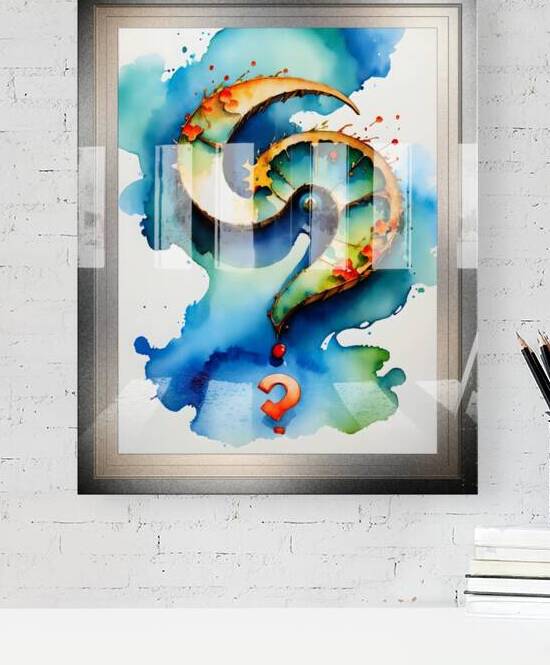 Question Mark Japanese Watercolor Abstract Haiku AI Concept Art by Xzendor7 by xzendor7