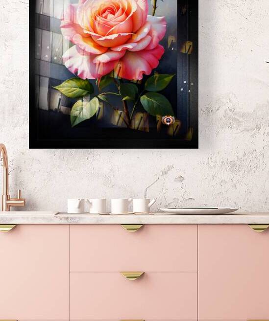 A Single Pink Rose Captivating AI Concept Art Still Life Painting by Xzendor7 by xzendor7