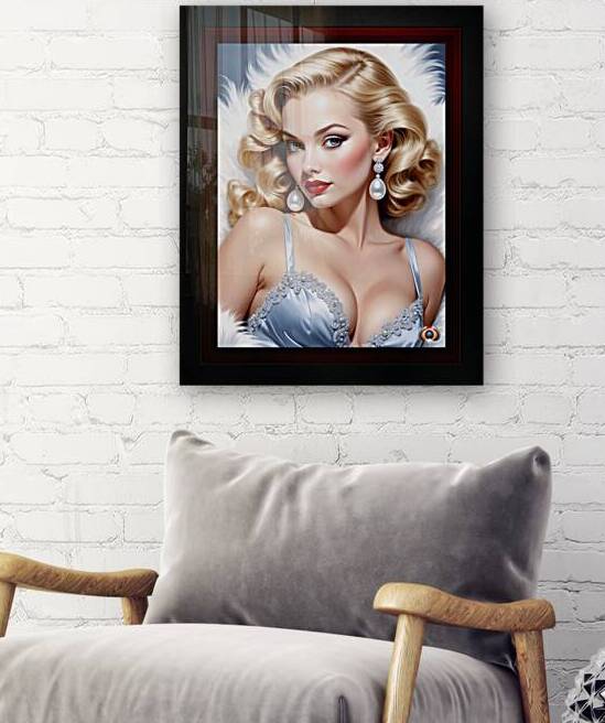 Do You Like My White Feather Pin Up Girl Captivating AI Concept Art Portrait by Xzendor7 by xzendor7
