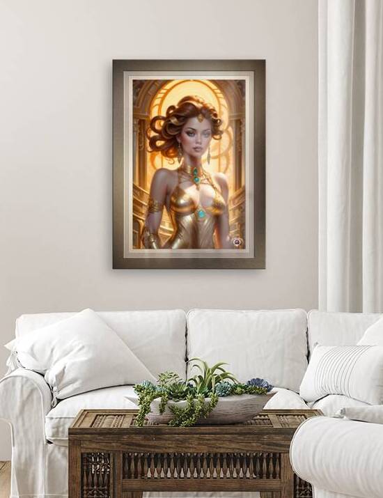 Her Captivating Golden Glow Mesmerizing AI Concept Art Portrait by Xzendor7 by xzendor7