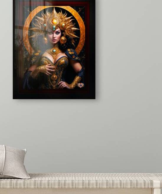Queen Acretia Wearing The Golden Horn Crown Gorgeous AI Concept Art Portrait by Xzendor7 by xzendor7