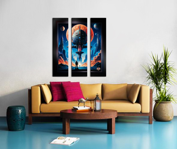 The Landing Retro Fusion Sci-Fi Space Poster Art Captivating AI