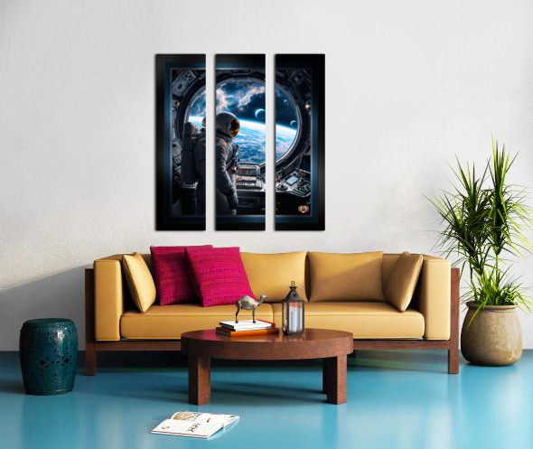 Astronaut Contemplates The Cosmos Through The Viewport Of A Space