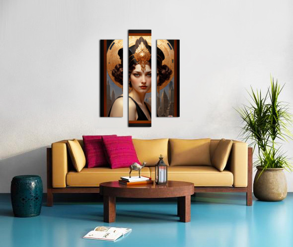 Classic Art Deco Elegance Mesmerizing AI Concept Art Portrait by