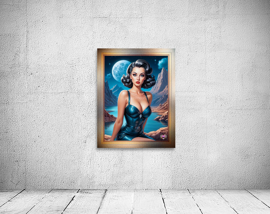 Im On Vacation Mesmerizing AI Concept Portrait Pin Up Art by Xzendor7 Wall Preview
