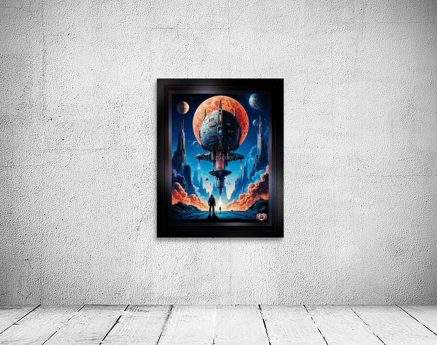 The Landing Retro Fusion Sci-Fi Space Poster Art Captivating AI