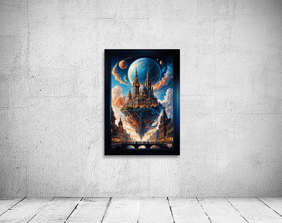 The Sky City Of Travenous Astonishing AI Concept Art Portrait by Xzendor7 Wall Preview