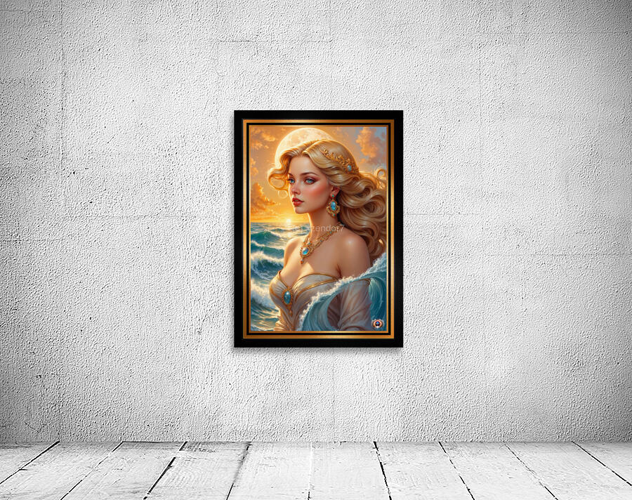 Dawn Commands The Morning Sea Enchanting AI Concept Art by Xzendor7 Wall Preview