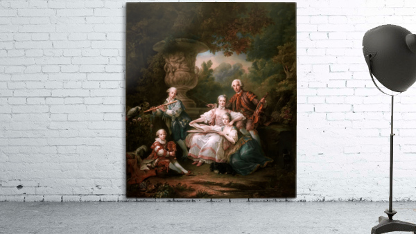 Le Marquis de Sourches et sa Famille by Francois-Hubert Drouais Wall Preview