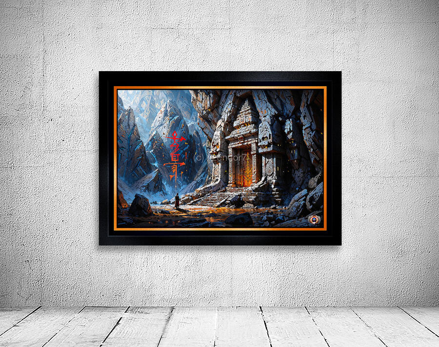 A Mysterious Ancient Temple Hidden In A Snow-Capped Mountain Landscape Awe-Inspiring AI Concept Art by Xzendor7 Aperçu sur mur
