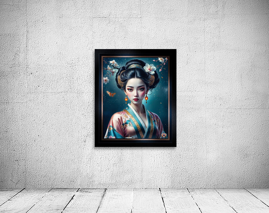 The Essence of Elegance Timeless Portrait of Aiko Nishikawa Captivating AI Concept Art by Xzendor7 Wall Preview