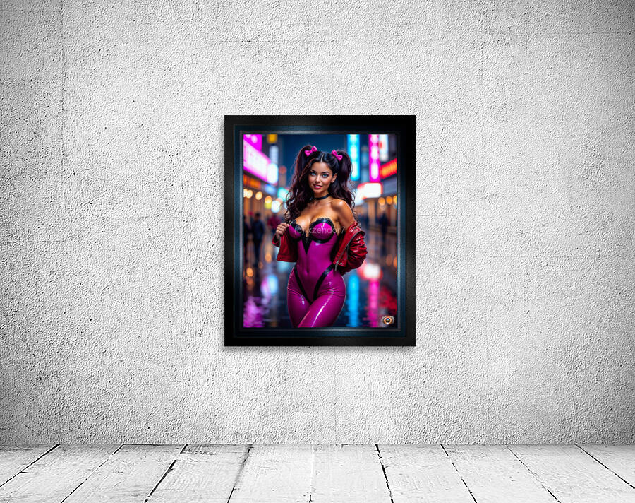 Shes Definitely Not Shy Aylia Stefinwald Nightlife Glamour Captivating AI Concept Art by Xzendor7 Wall Preview