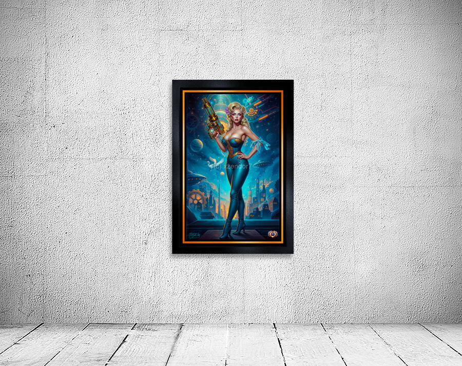 Stralina Livia Retro-Fusion Fantasy Pinup Illustration Captivating AI Concept Art by Xzendor7 Wall Preview