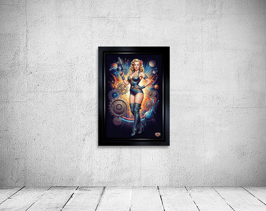 Trina Travera Surreal Retro-Fusion Steampunk Portrait Captivating AI Concept Art by Xzendor7 Wall Preview