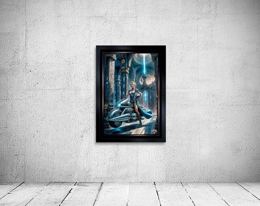 Metrelda Avinox Cadet Of Morvath Keep On Her Hovercycle Mesmerizing AI Concept Art by Xzendor7 Wall Preview