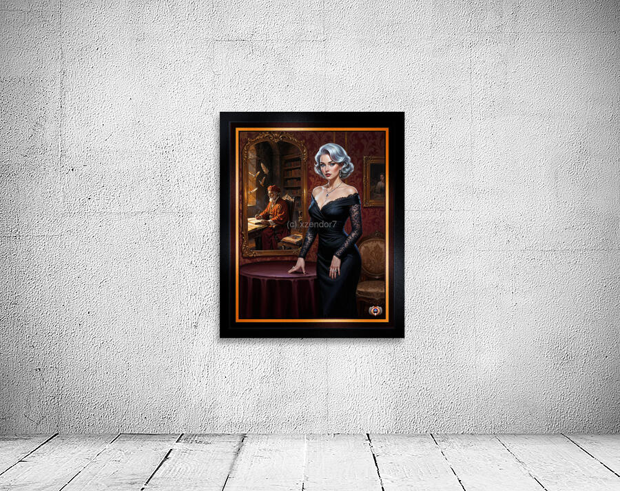 Feminine Poise Of Zyrina Cinara In A Baroque Interior Gorgeous AI Concept Art by Xzendor7 Wall Preview