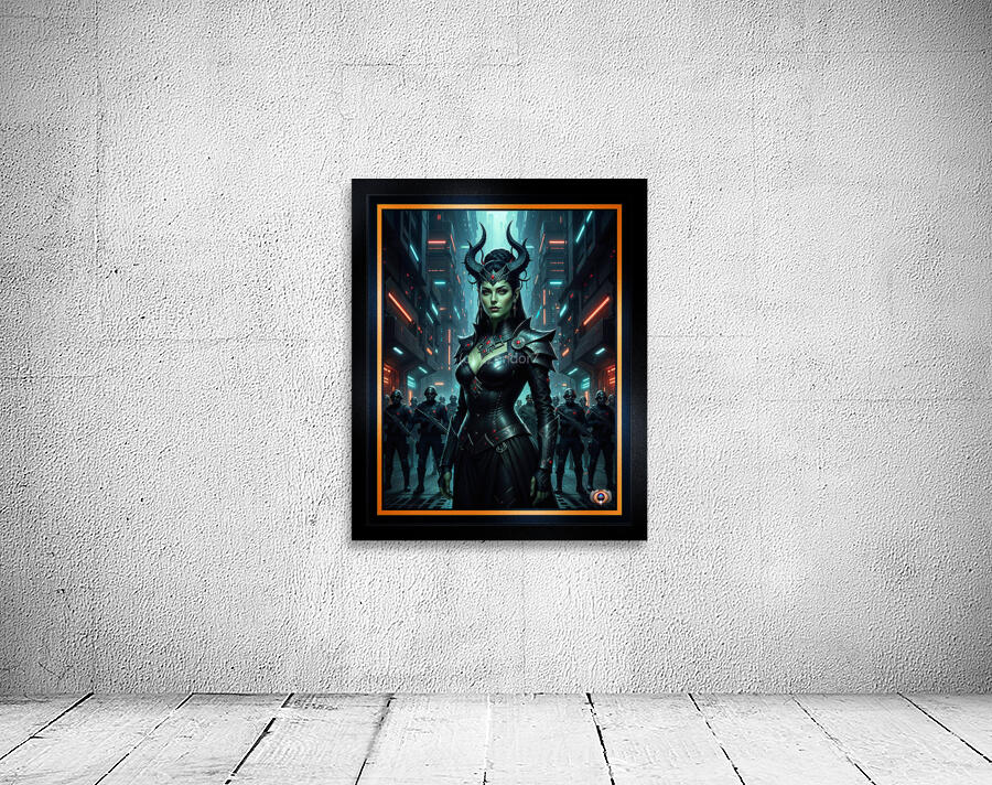 Vaelthra Vornis Leads Her Iron Fangs Through Thorenbah Striking AI Concept Art by Xzendor7 Wall Preview