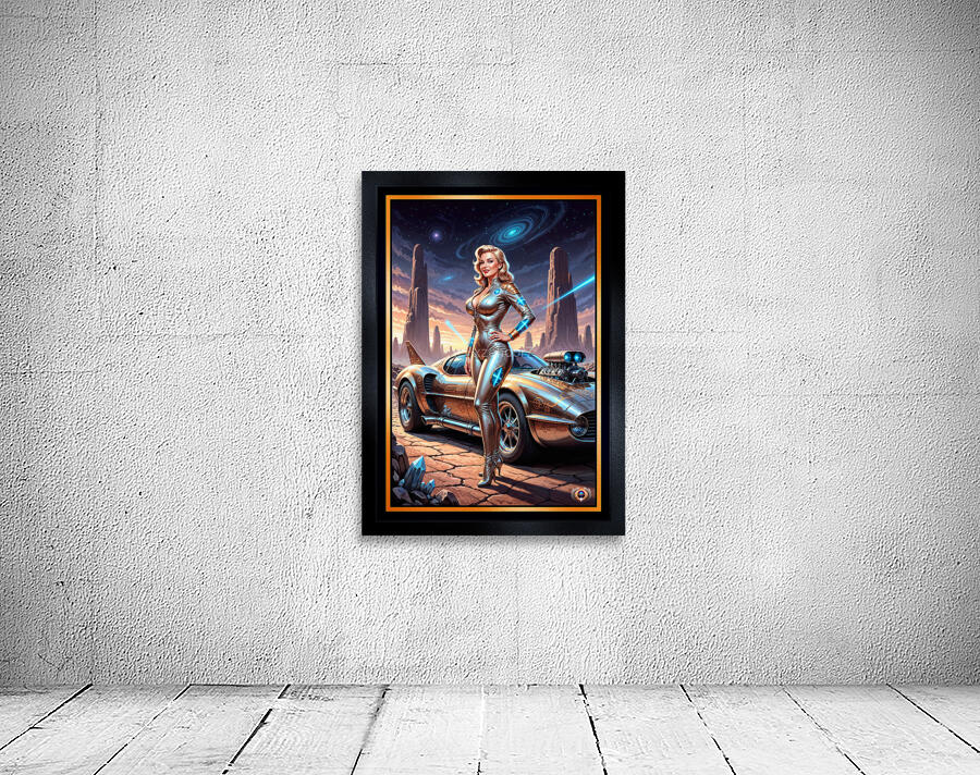 Retro-Futuristic Portrait Of Suralia Valdis By Telivus Cruiser Striking AI Concept Art by Xzendor7 Wall Preview