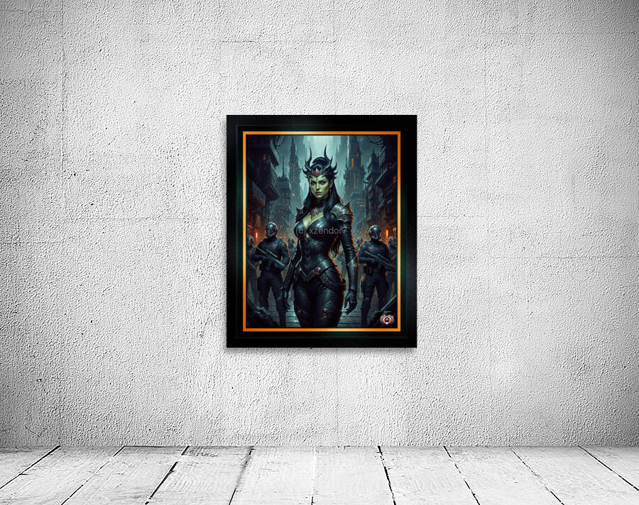 Dark Fantasy Warrior Queen Portrait Of Vyrana Velthra Captivating AI Concept Art by Xzendor7 Wall Preview