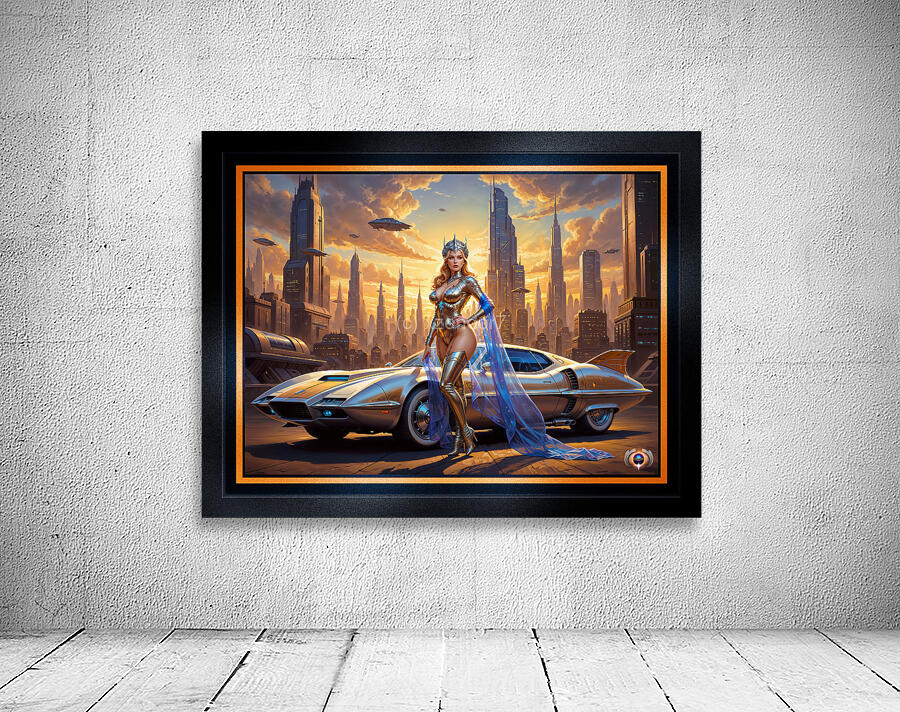 Fusion Beauty Liora Vossfeldt Amidst Deblian Metropolis Stunning AI Concept Art by Xzendor7 Wall Preview